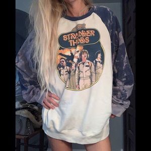 Oversized bleached Stranger Things sweater